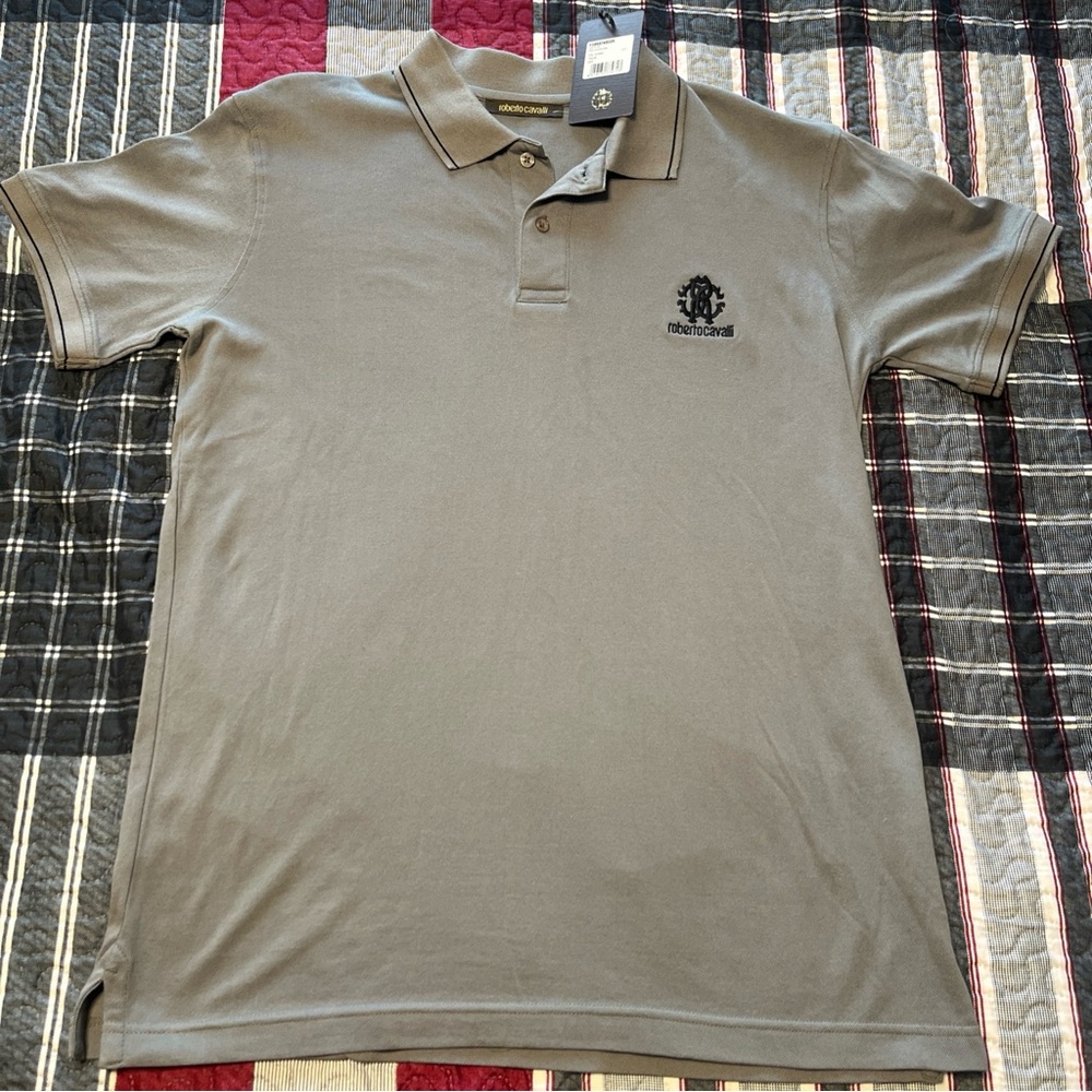Roberto Cavalli Men's Gray Polo Shirt